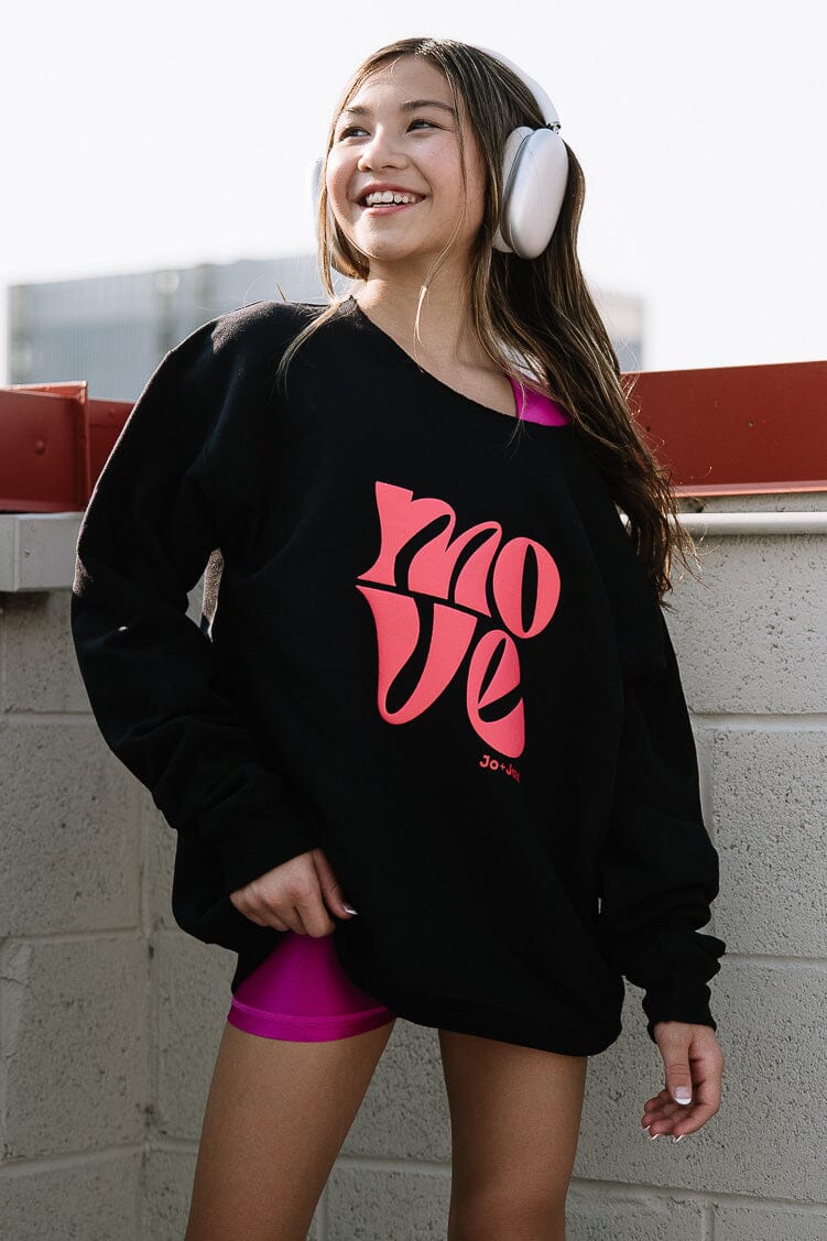 Sienna Sweatshirt Jo+Jax Black / Watermelon YM/YL 